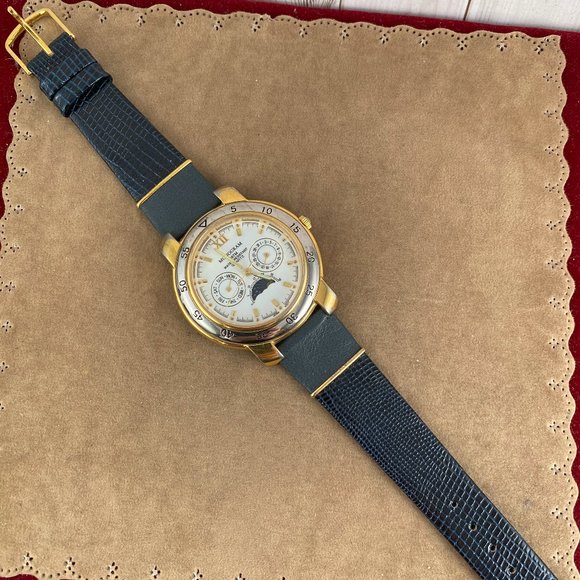 Fabulous Monogram Two Tone Moon Phase Gold Watch - Picture 5 of 8
